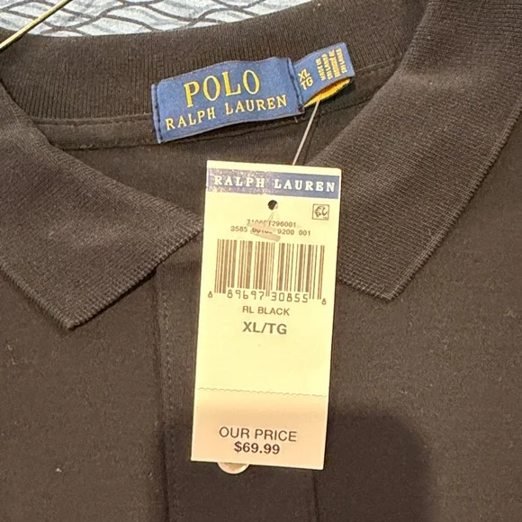 Polo by Ralph Lauren Men's Black Polo Shirt - Picture 2 of 2